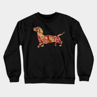 Dachshund Girl-Funny Dachshund Hippie Dog Lovers Crewneck Sweatshirt